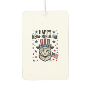 Patriotic Cat Meow-Morial Day Vintage Vector Desig Air Freshener