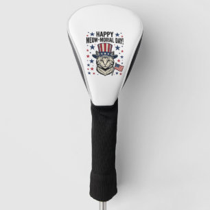 Patriotic Cat Meow-Morial Day Vintage Vector Desig Golf Head Cover