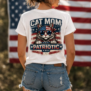 Patriotic Cat Mom USA Shirt Vintage American