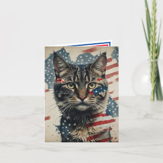 Patriotic Cat of Unknown Lineage Holiday Card