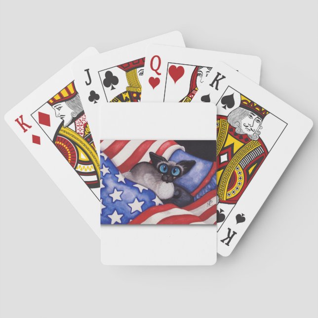 Patriotic Cat Playing Cards (Back)