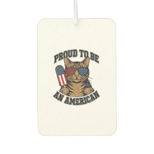 Patriotic Cat Proud to Be American Vintage Vector  Air Freshener