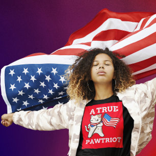 PATRIOTIC CAT T-SHIRTS, A TRUE PAWTRIOT T-Shirt