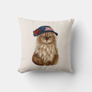 Patriotic Cat throw Pillow