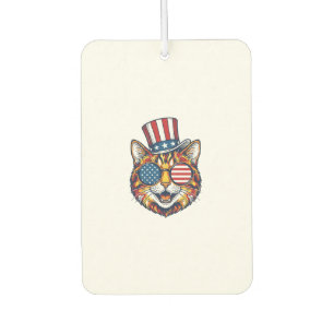 Patriotic Cat Vintage Engraving Shirt Design_1 Air Freshener