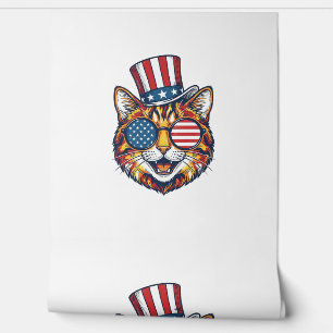 Patriotic Cat Vintage Engraving Shirt Design_1 Wallpaper