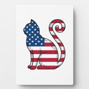 Patriotic Cat Vintage Engraving Vector Design_1 Plaque