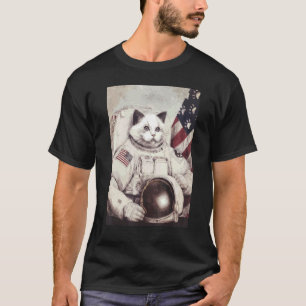 patriotic Catronaut Cat Astronaut Deep In Space Co T-Shirt