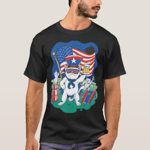 Patriotic Cats American Flags For July 4th Or Memo T-Shirt