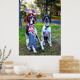 Patriotic Celebration Party Dogs Poster