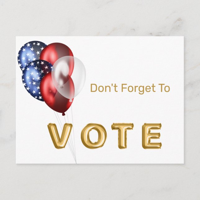 Patriotic Celebration Vote Postcard (Front)
