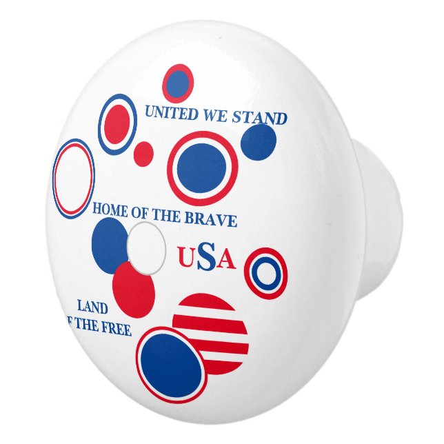 "Patriotic" Ceramic Knob (Right)