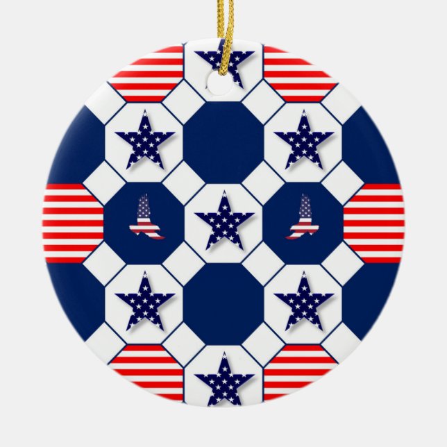 Patriotic Ceramic Ornament (Front)