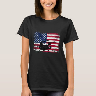 Patriotic CH-47 Chinook Helicopter American flag T-Shirt