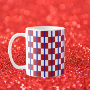 Patriotic Checker Stripe Classic Mug