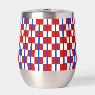 Patriotic Checker Stripe Stemless Wine Tumbler