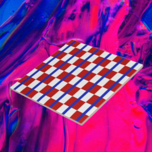 Patriotic Chequerboard Ceramic Tile
