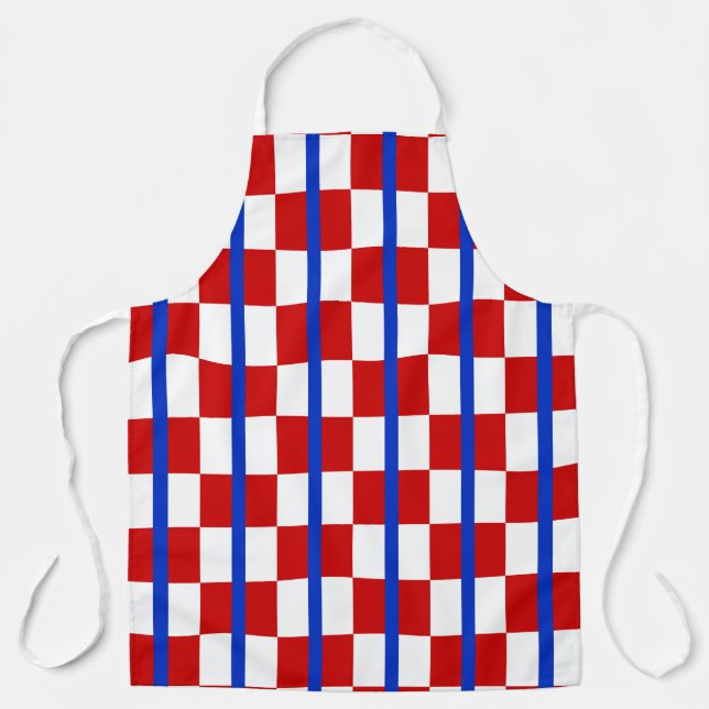 Patriotic Chequerboard Kitchen Apron (Front)