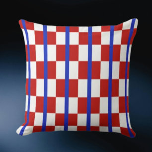 Patriotic Chequered Stripe Throw Pillow