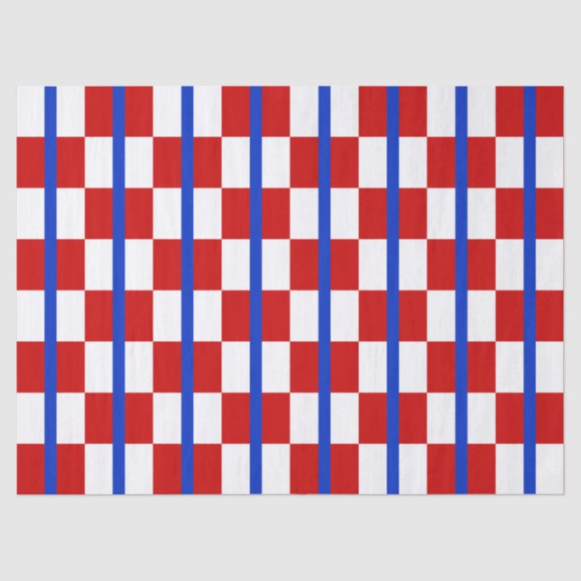 Patriotic Chequered Stripe Tissue Paper (Front)