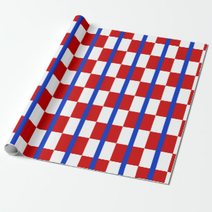 Patriotic Chequered Stripe Wrapping Paper