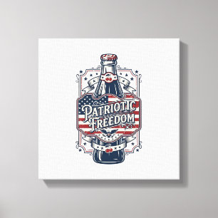 Patriotic Cherry Soda Retro Vector Graphic Tee_1 Canvas Print