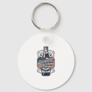 Patriotic Cherry Soda Retro Vector Graphic Tee_1 Keychain