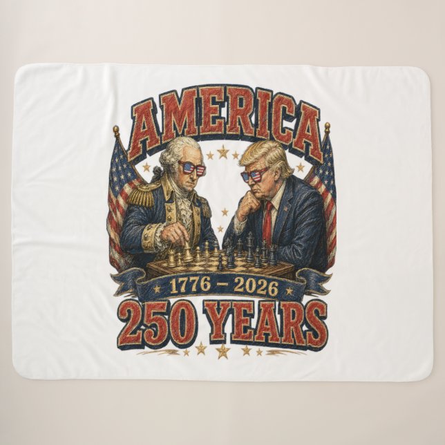 Patriotic Chess 250 Sherpa Blanket (Front (Horizontal))