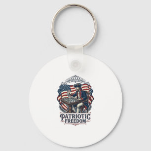 Patriotic Chess Player Vector Graphic Tee Keychain