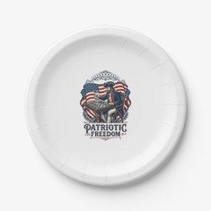 Patriotic Chess Player Vector Graphic Tee Paper Plate