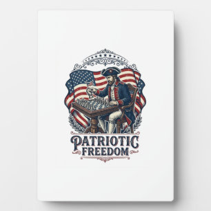 Patriotic Chess Player Vector Graphic Tee Plaque