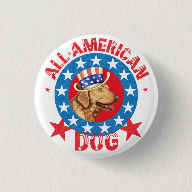 Patriotic Chessie 1 Inch Round Button (Front)