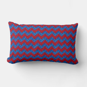 Patriotic Chevron Glitter PILLOW