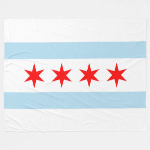 Patriotic Chicago Flag Fleece Blanket