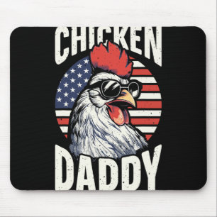 Patriotic Chicken Daddy - Chicken Coop American Ro Mouse Pad