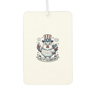 Patriotic Chicken July 4th Celebration T-Shirt Des Air Freshener
