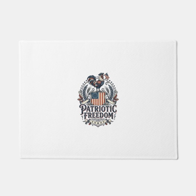 Patriotic Chicken Keeper Vector Graphic Tee_1 Doormat (Front)