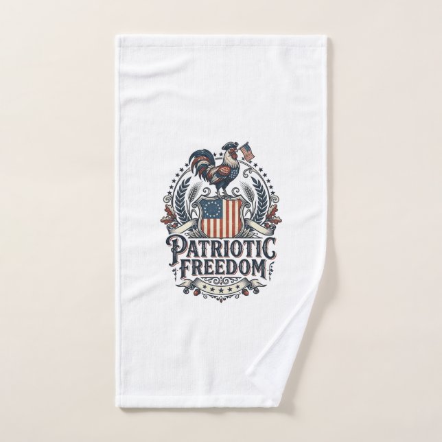 Patriotic Chicken Keeper Vector Graphic Tee_1 Hand Towel (Hand Towel)