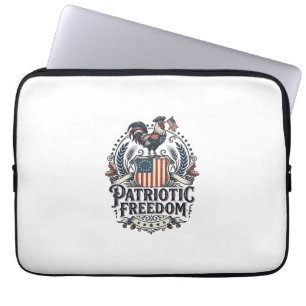 Patriotic Chicken Keeper Vector Graphic Tee_1 Laptop Sleeve