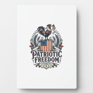Patriotic Chicken Keeper Vector Graphic Tee_1 Plaque