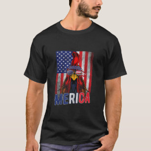 Patriotic Chicken Merica 4th Of July USA Independe T-Shirt