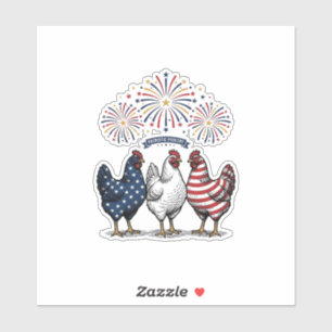 Patriotic Chicken Trio Vintage Engraving Vector De