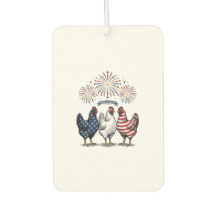 Patriotic Chicken Trio Vintage Engraving Vector De Air Freshener