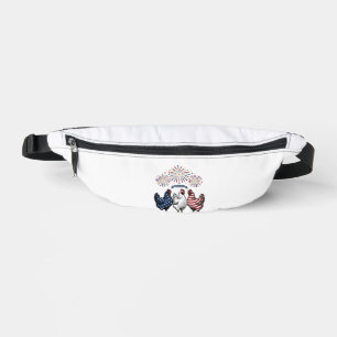 Patriotic Chicken Trio Vintage Engraving Vector De Fanny Pack