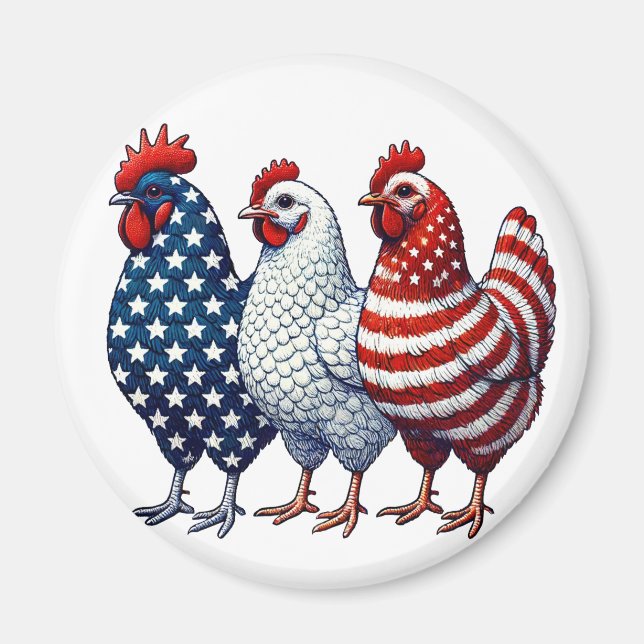 Patriotic Chickens  Magnet (Front)