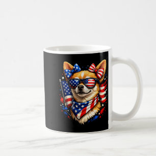 Patriotic chihuahua american flag sunglasses 4th o coffee mug