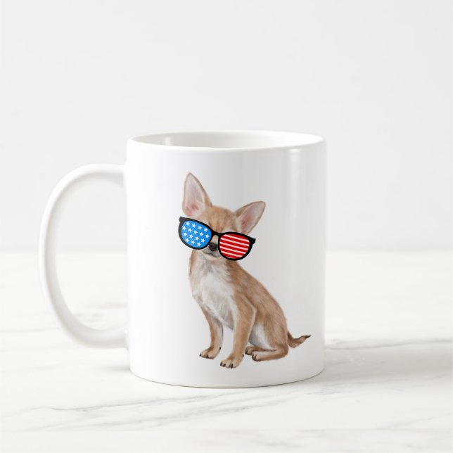 Patriotic Chihuahua Coffee Mug (Left)