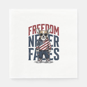 Patriotic Chihuahua Freedom Vintage Dog Shirt Desi Napkin