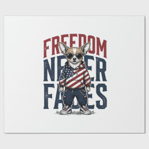 Patriotic Chihuahua Freedom Vintage Dog Shirt Desi Wrapping Paper