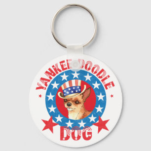 Patriotic Chihuahua Keychain